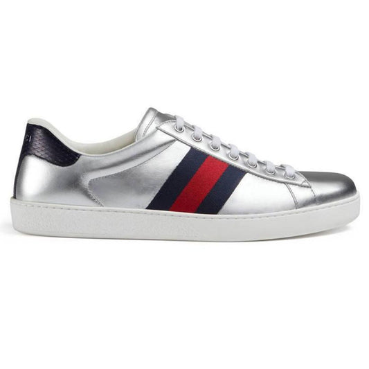 GUCCI ACE SLIVER SNEAKER