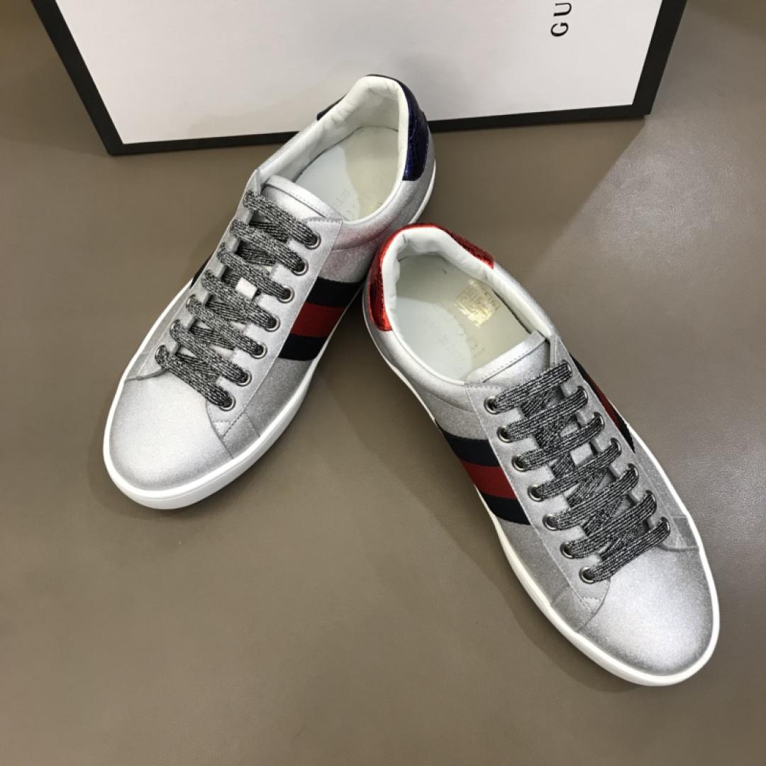 GUCCI ACE SLIVER SNEAKER