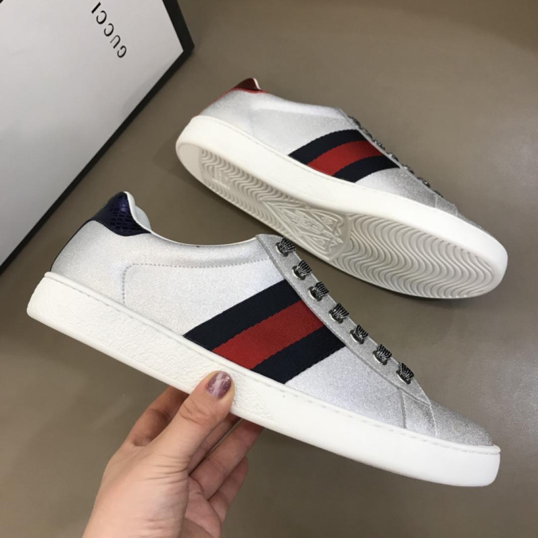 GUCCI ACE SLIVER SNEAKER