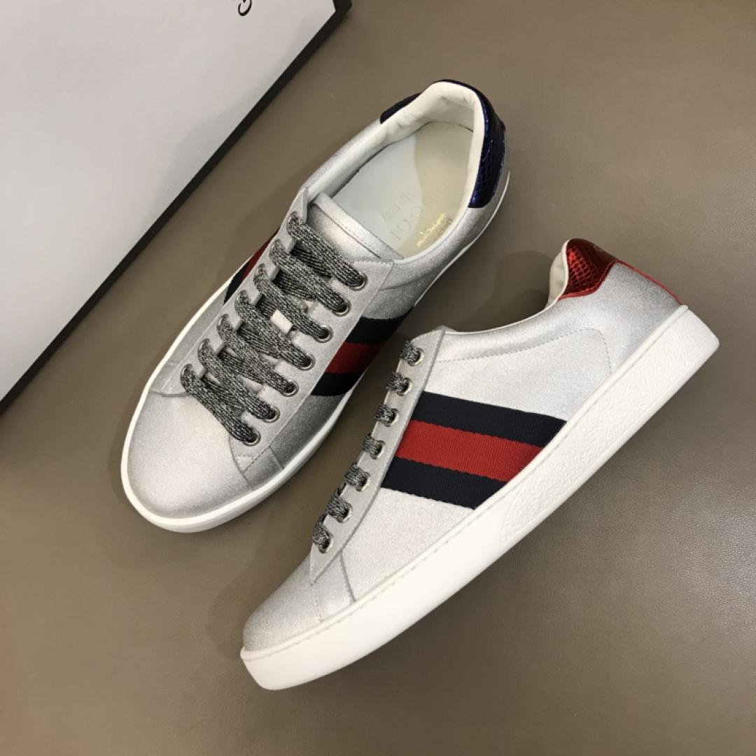 GUCCI ACE SLIVER SNEAKER