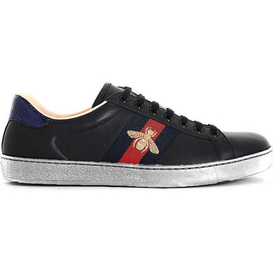 GUCCI ACE EMBROIDERED BEE SNEAKER BLACK