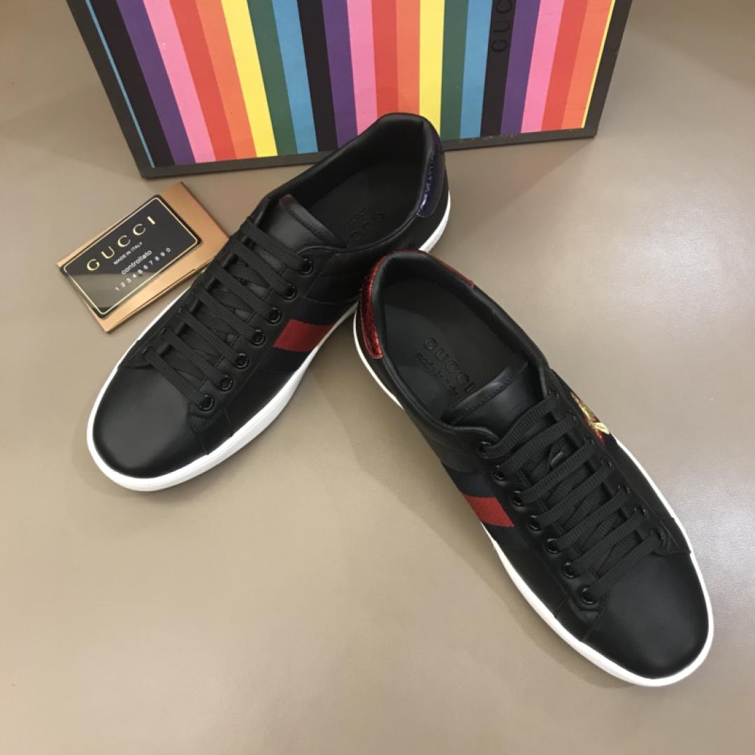 GUCCI ACE EMBROIDERED BEE SNEAKER BLACK