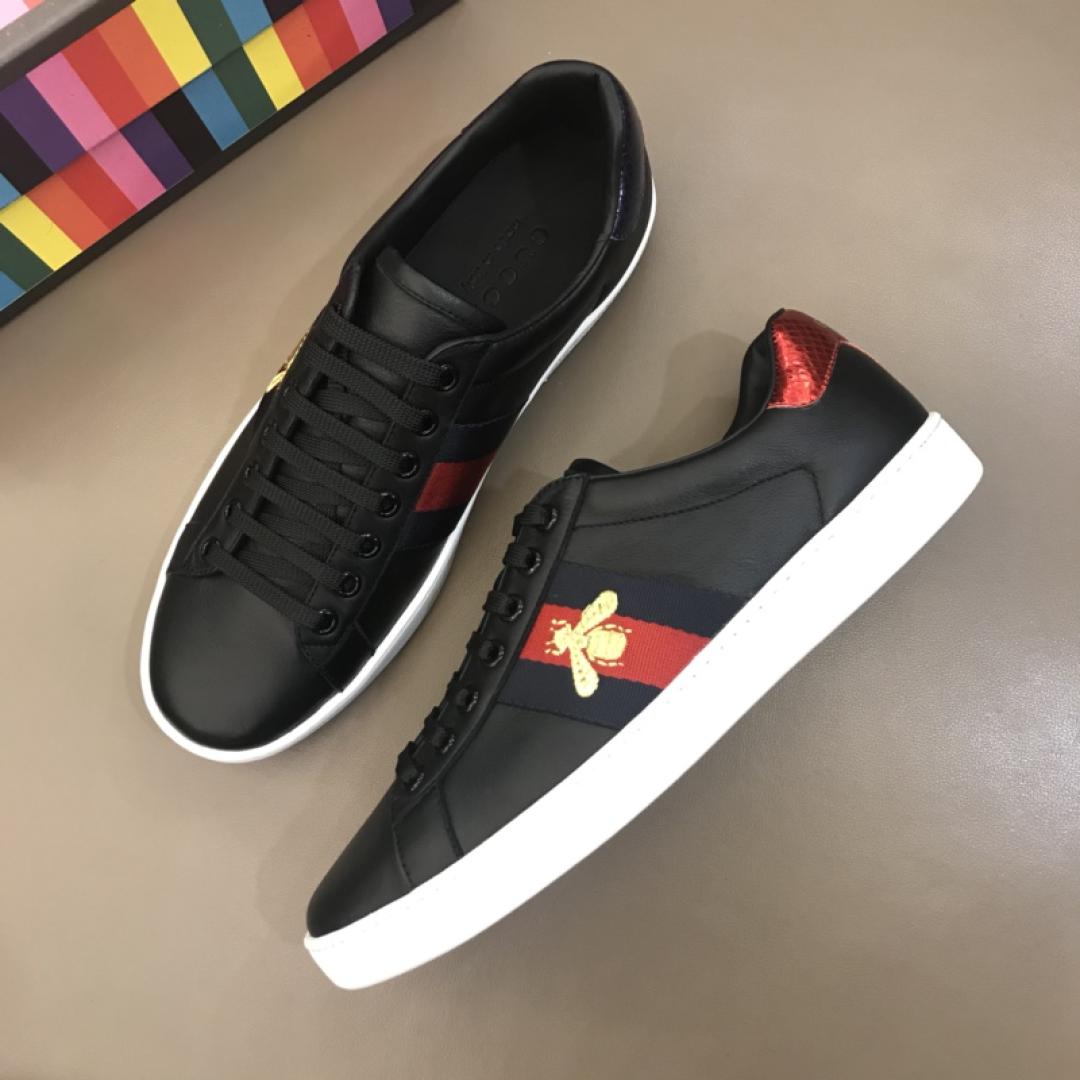 GUCCI ACE EMBROIDERED BEE SNEAKER BLACK