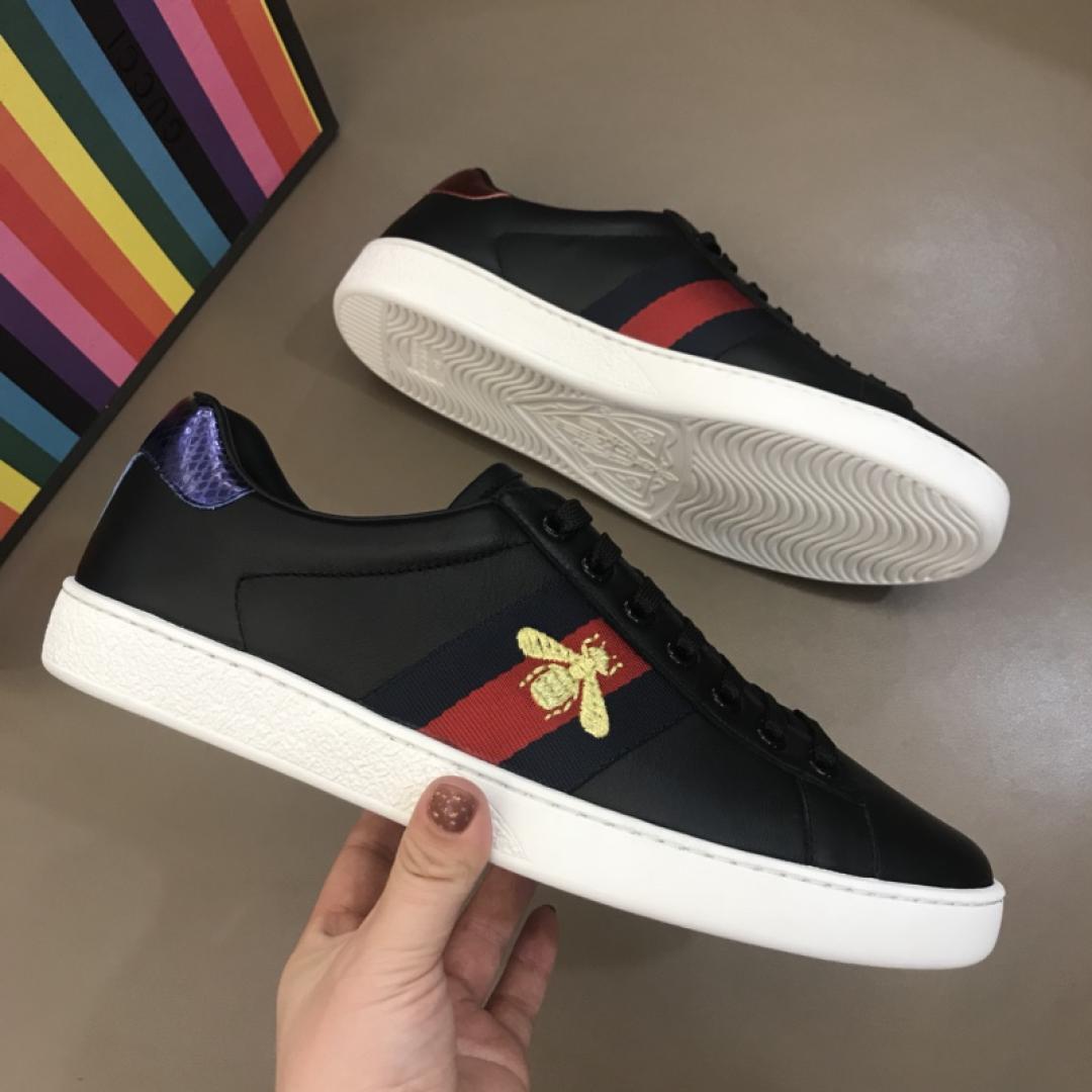 GUCCI ACE EMBROIDERED BEE SNEAKER BLACK