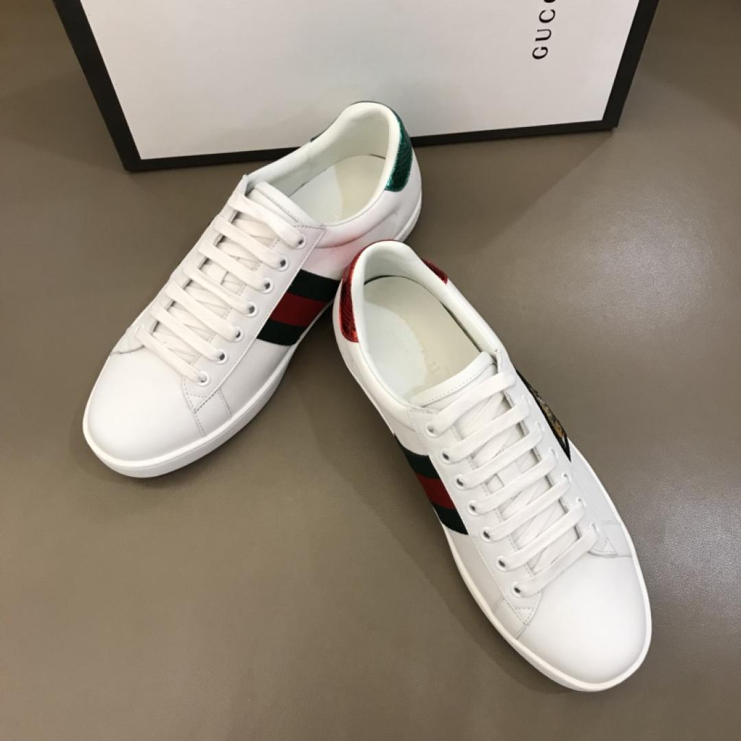 GUCCI TIGER ACE EMBROIDERED SNEAKER WHITE