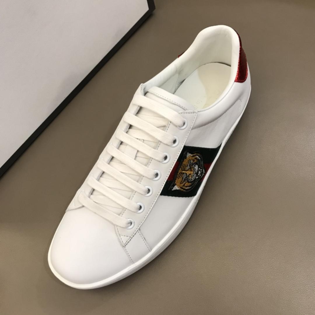 GUCCI TIGER ACE EMBROIDERED SNEAKER WHITE