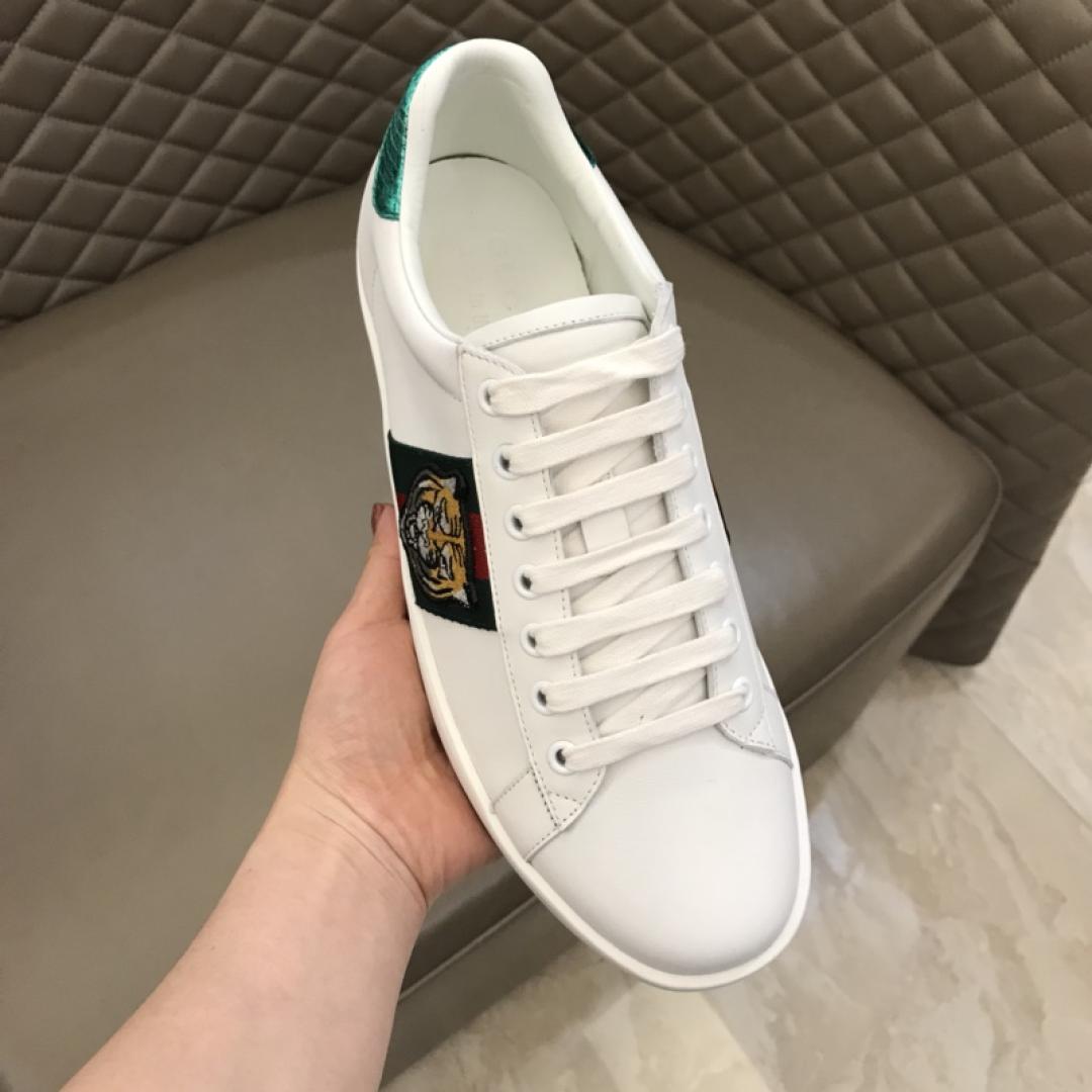 GUCCI TIGER ACE EMBROIDERED SNEAKER WHITE
