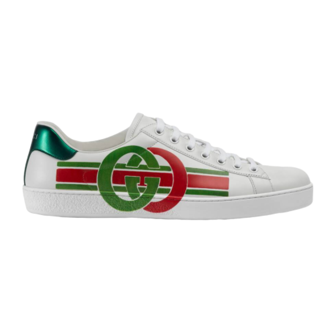 GUCCI MEN'S ACE SNEAKER WITH INTERLOCKING G