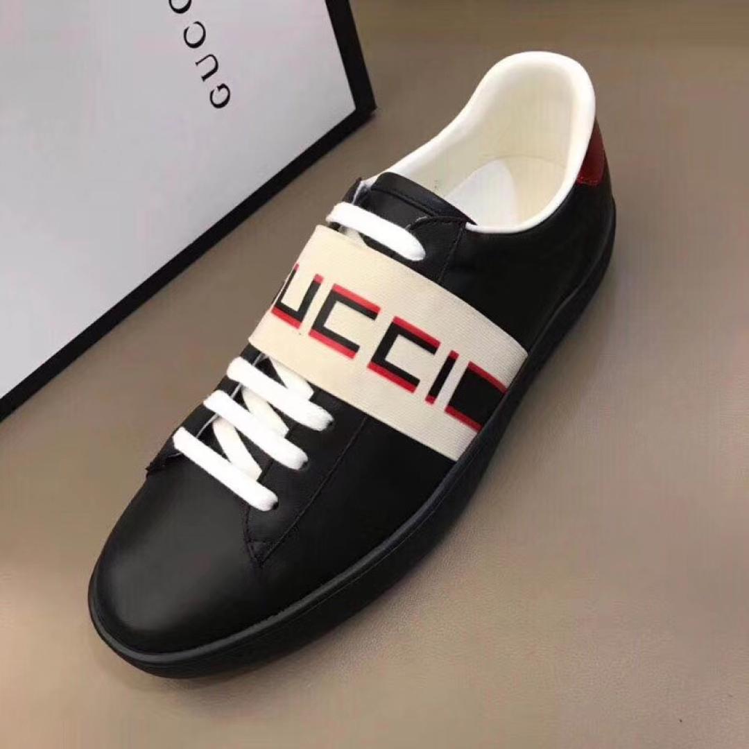 GUCCI STRIPE LEATHER SNEAKER