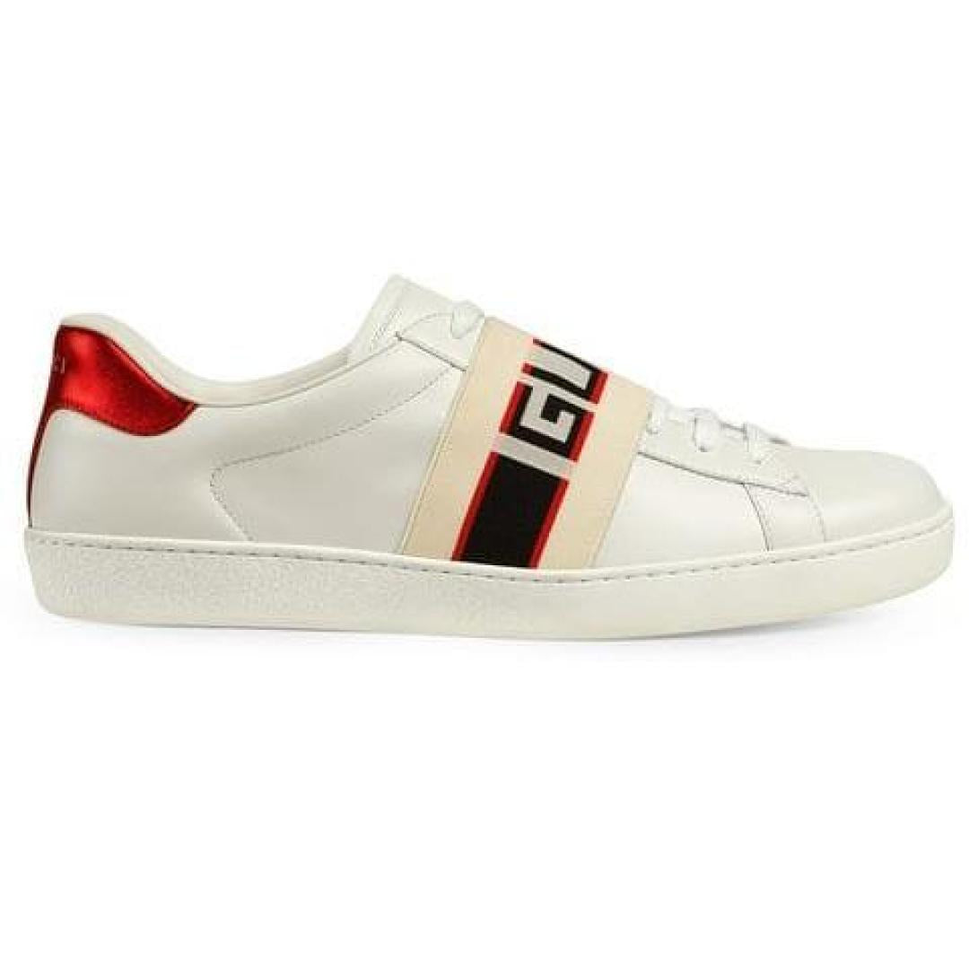 GUCCI STRIPE LEATHER SNEAKER