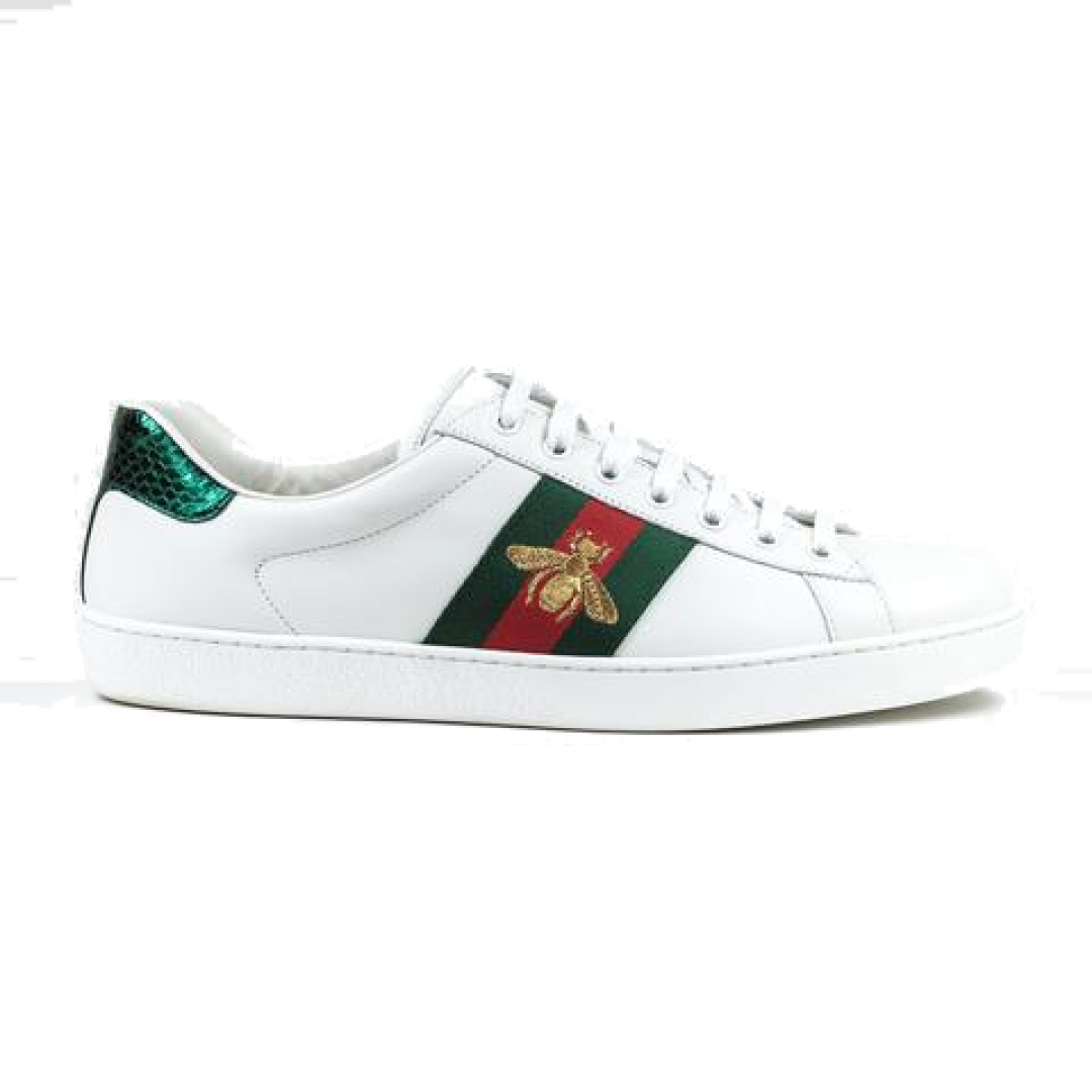 GUCCI ACE EMBROIDERED BEE SNEAKER WHITE