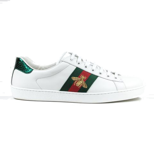 GUCCI ACE EMBROIDERED BEE SNEAKER WHITE