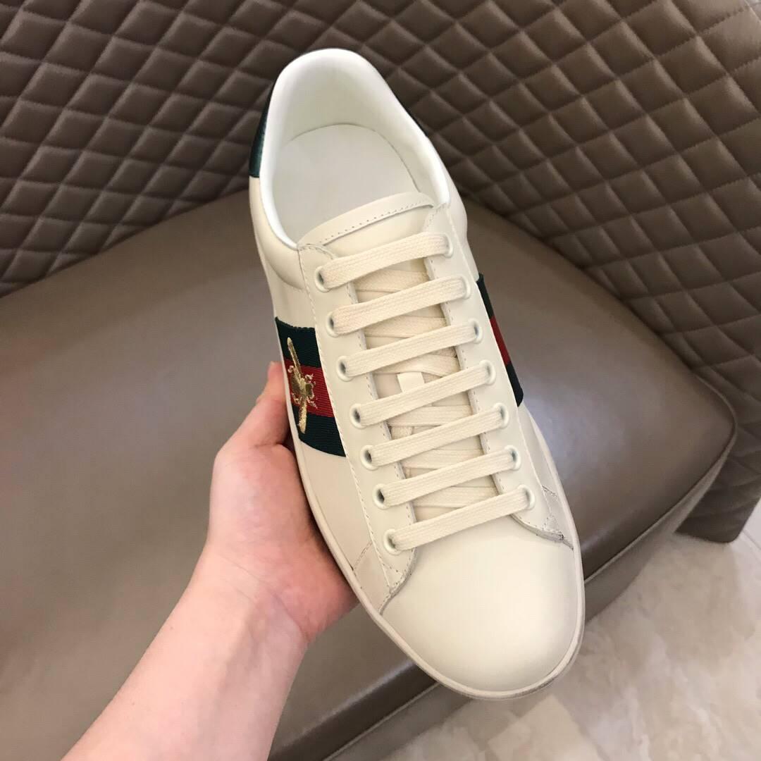 GUCCI ACE EMBROIDERED BEE SNEAKER WHITE