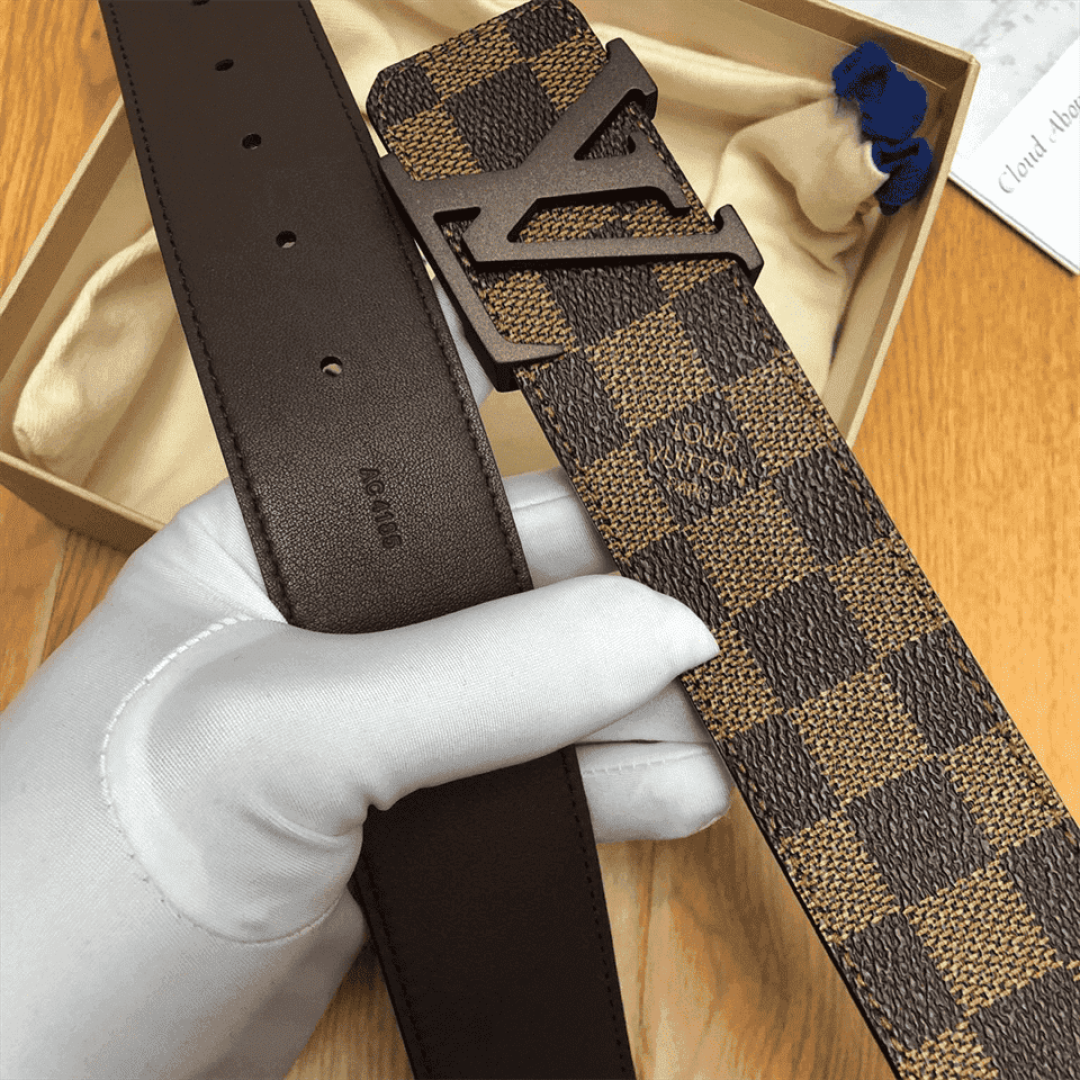 LOUIS VUITTON DAMIER EBENE LV INITIALES BELT