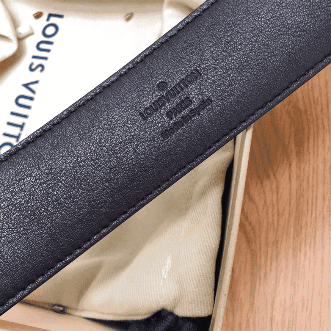 LOUIS VUITTON DAMIER EBENE LV INITIALES BELT