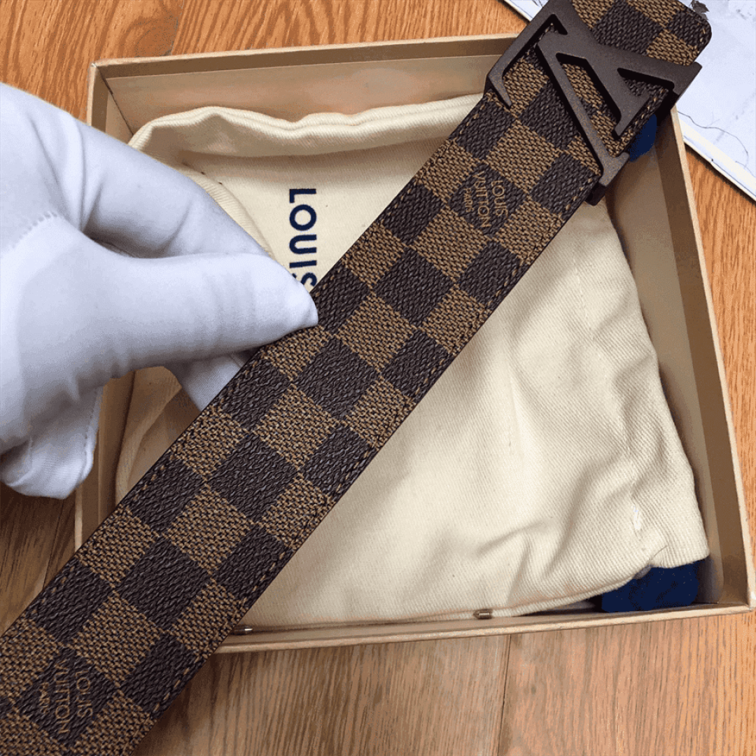 LOUIS VUITTON DAMIER EBENE LV INITIALES BELT