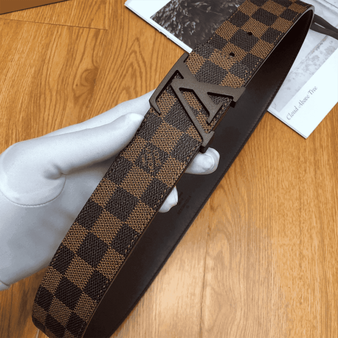 LOUIS VUITTON DAMIER EBENE LV INITIALES BELT
