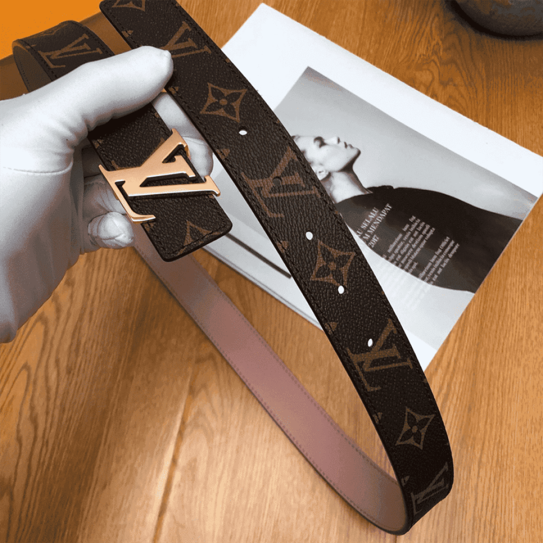 LOUIS VUITTON BELT LV INITIALES REVERSIBLE MONOGRAM ROSE POUDRE