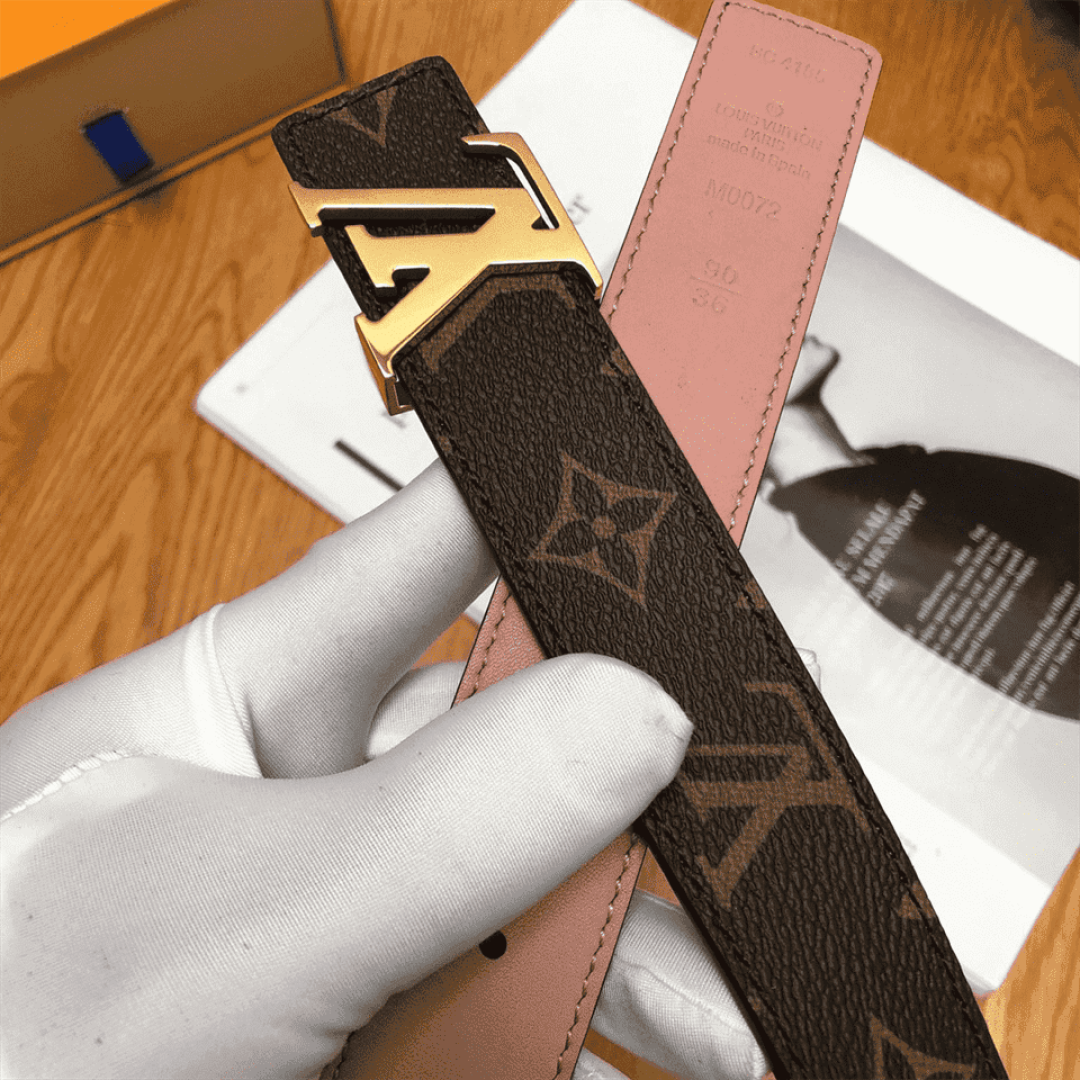 LOUIS VUITTON BELT LV INITIALES REVERSIBLE MONOGRAM ROSE POUDRE