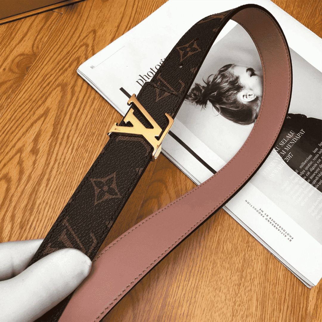 LOUIS VUITTON BELT LV INITIALES REVERSIBLE MONOGRAM ROSE POUDRE