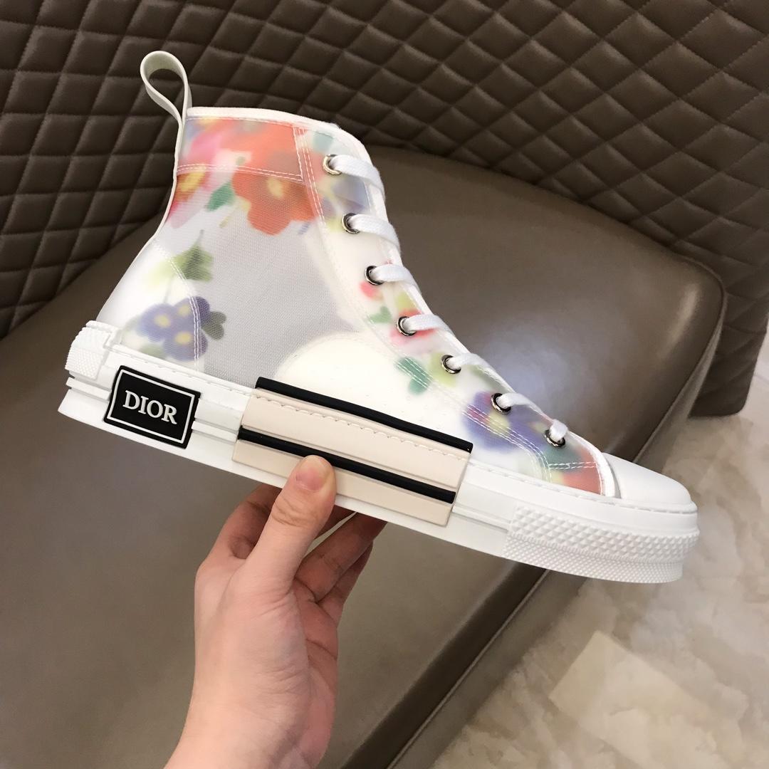 DIOR FLOWERS TECHNICAL CANVAS "B23" HIGH-TOP SNEAKER