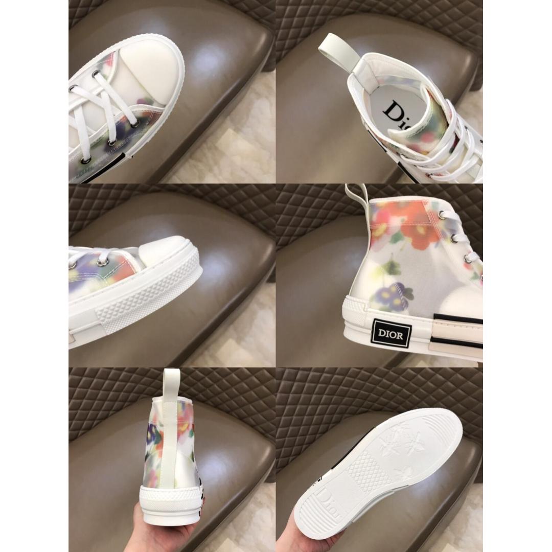 DIOR FLOWERS TECHNICAL CANVAS "B23" HIGH-TOP SNEAKER