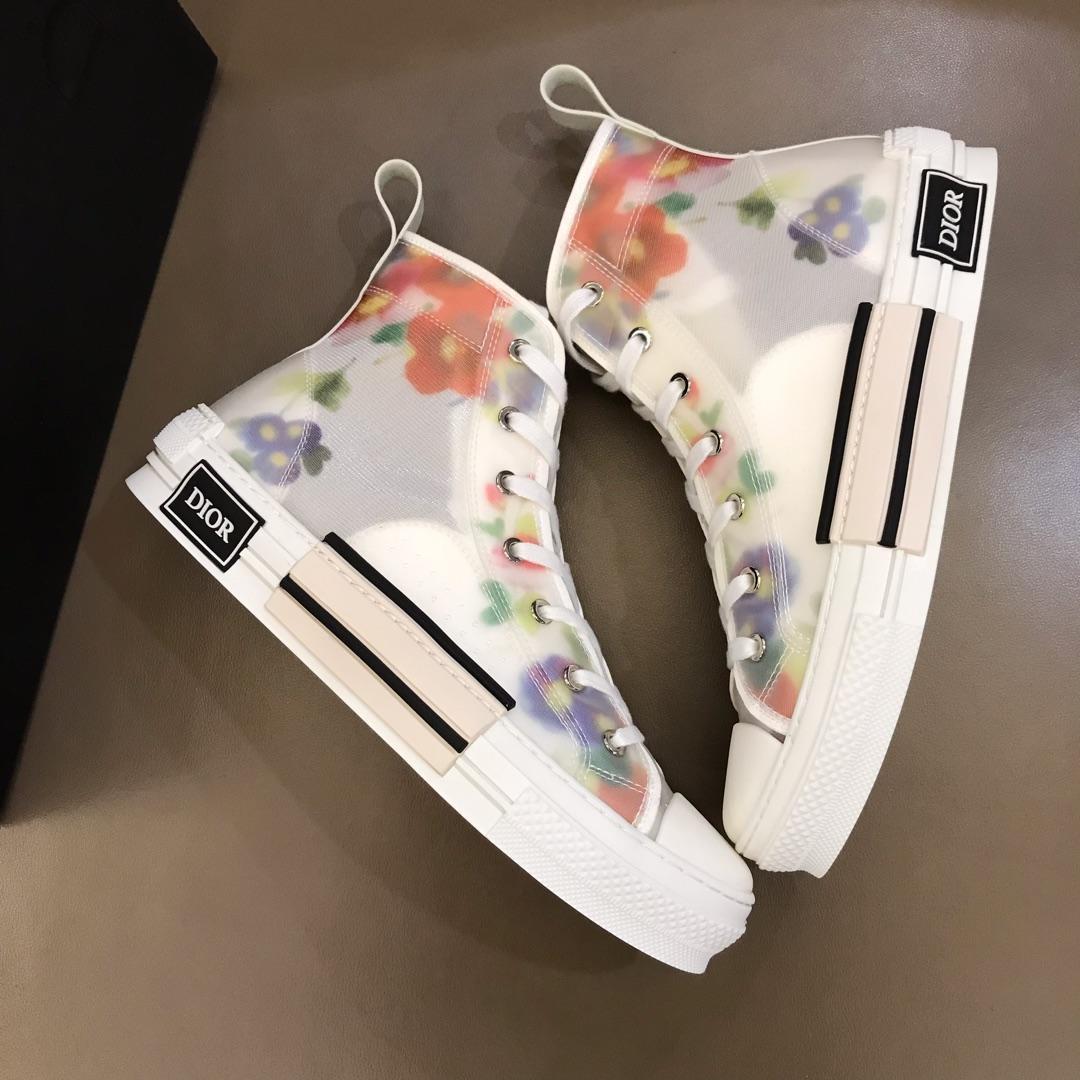 DIOR FLOWERS TECHNICAL CANVAS "B23" HIGH-TOP SNEAKER