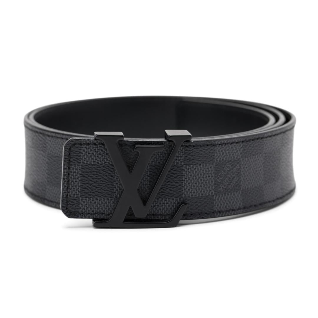 LOUIS VUITTON BELT INITIALES DAMIER GRAPHITE BLACK GREY