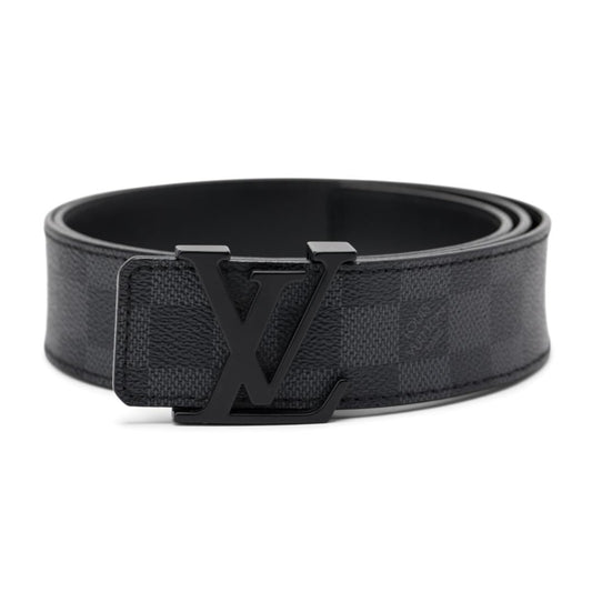 LOUIS VUITTON BELT INITIALES DAMIER GRAPHITE BLACK GREY