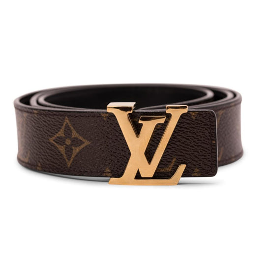 LOUIS VUITTON BELT INITIALES REVERSIBLE MONOGRAM 1W NOIR BLACK/BROWN