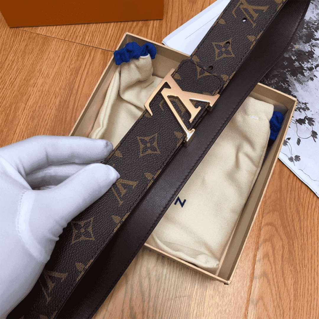 LOUIS VUITTON BELT INITIALES REVERSIBLE MONOGRAM 1W NOIR BLACK/BROWN