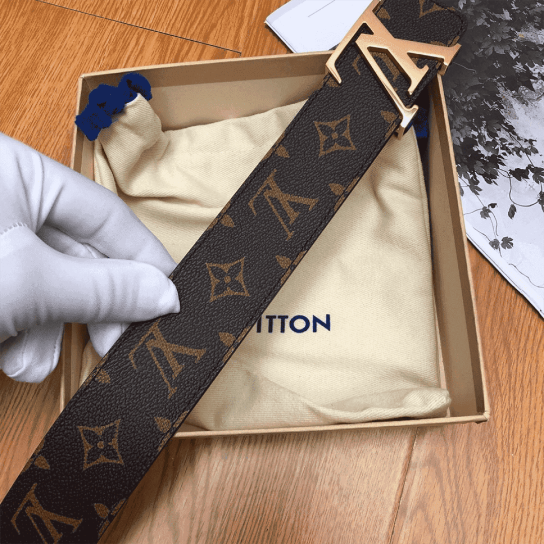 LOUIS VUITTON BELT INITIALES REVERSIBLE MONOGRAM 1W NOIR BLACK/BROWN