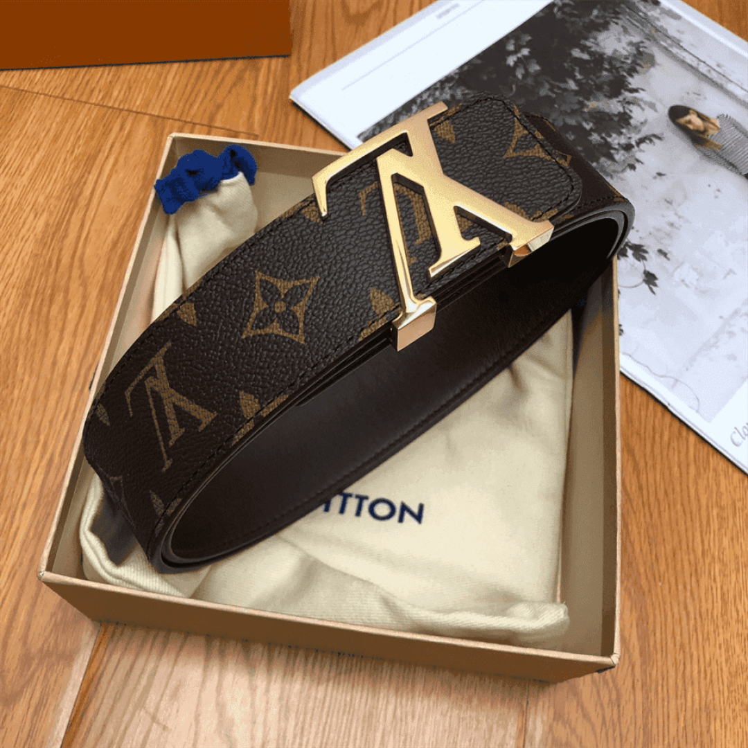 LOUIS VUITTON BELT INITIALES REVERSIBLE MONOGRAM 1W NOIR BLACK/BROWN