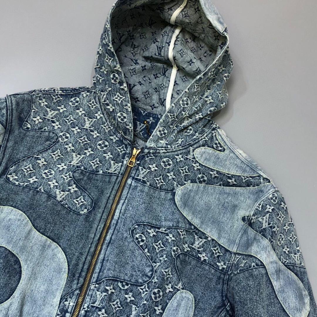 LOUIS VUITTON X NIGO MONOGRAM PATCHWORK DENIM HOODIE